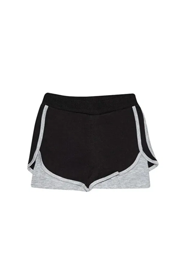 Детские шорты для девочек с длиной до колена Lovetti, Black + Gray — фото 2