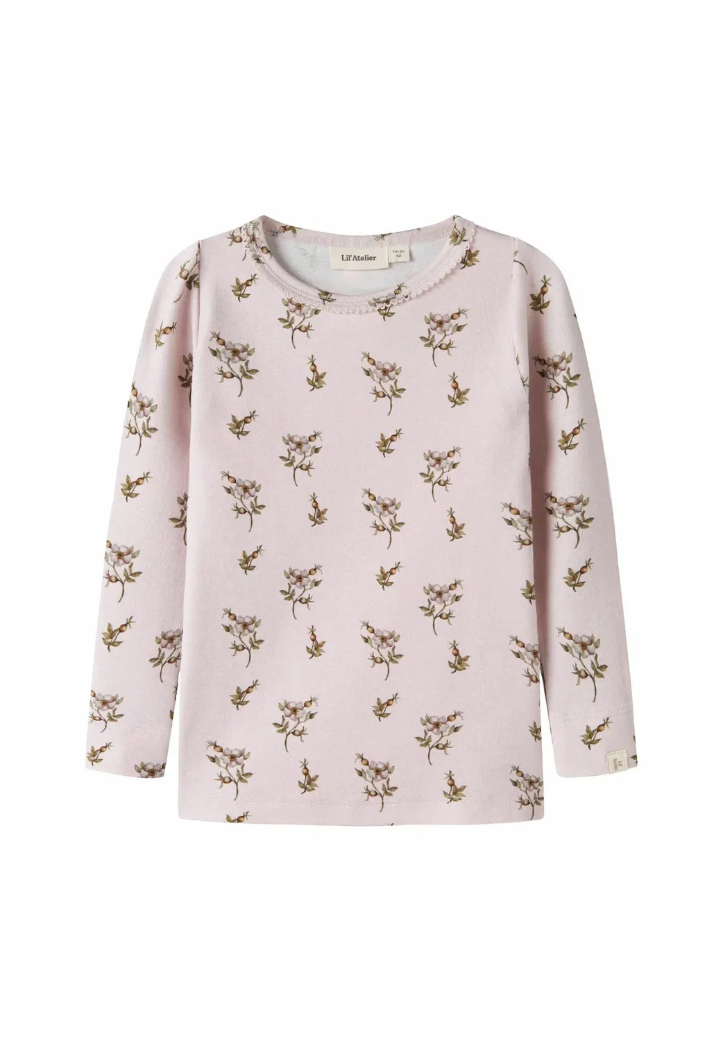 Топ приталенного кроя с длинными рукавами Lil' Atelier, Hushed Violet