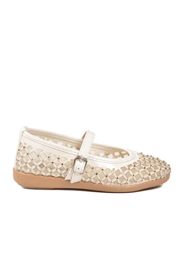 Детские балетки для девочек из лаковой кожи Arzen, White Patent Leather — фото 2