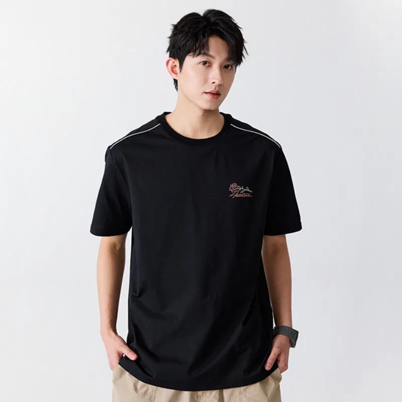 Футболка детская с принтом MINISO, Цвет: Quick-Drying Sweat-Wicking White (English Rose Chest Logo) — фото 4
