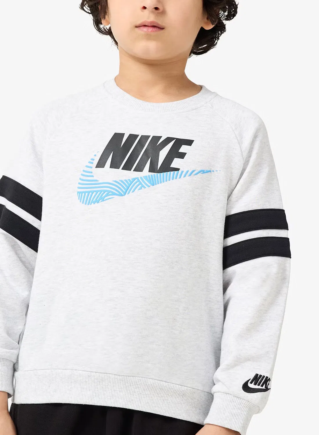 Свитшот оверсайз из футера French Terry Nike, бежевый — фото 3