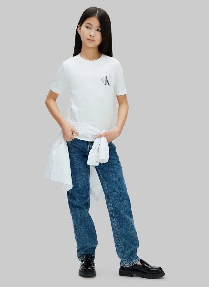 Футболка с монограммным логотипом с коротким рукавом Calvin Klein Jeans, белый — фото 4