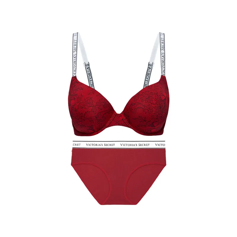 Женский комплект нижнего белья с принтом Pegasus Victoria's Secret, Set Red