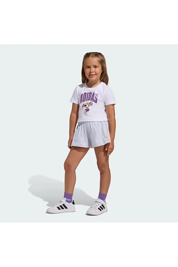 Детский спортивный костюм для девочек с принтом Disney Minnie Mouse Adidas, Purple