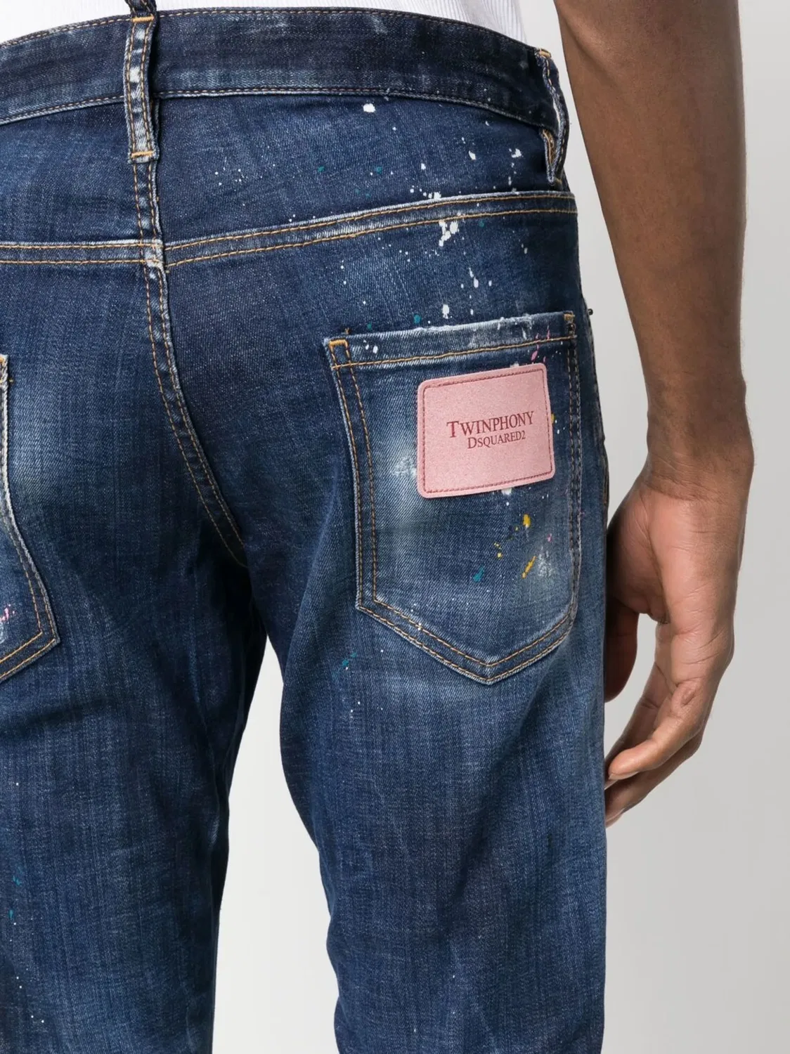 Джинсы Twimphony с эффектом кисточек DSQUARED2, синий — фото 2