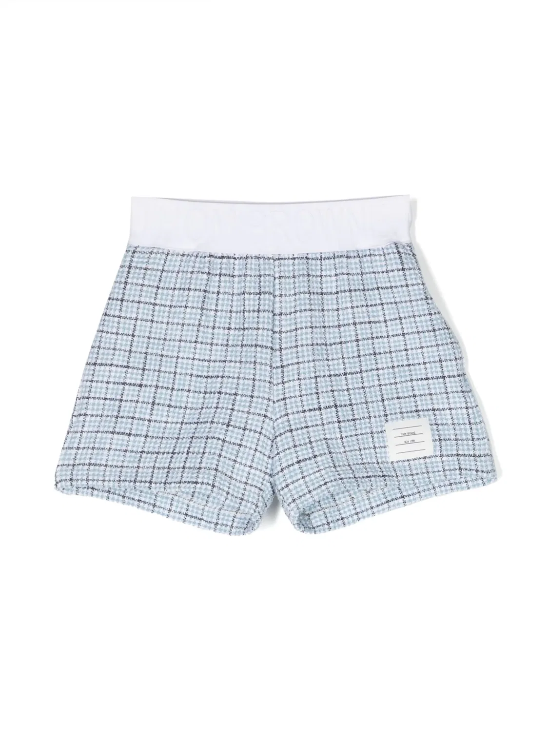 Твидовые шорты с нашивкой логотипа Thom Browne, синий