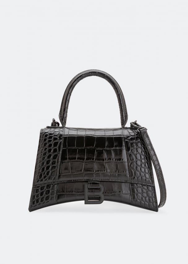 

Сумка BALENCIAGA Hourglass S top-handle bag, черный