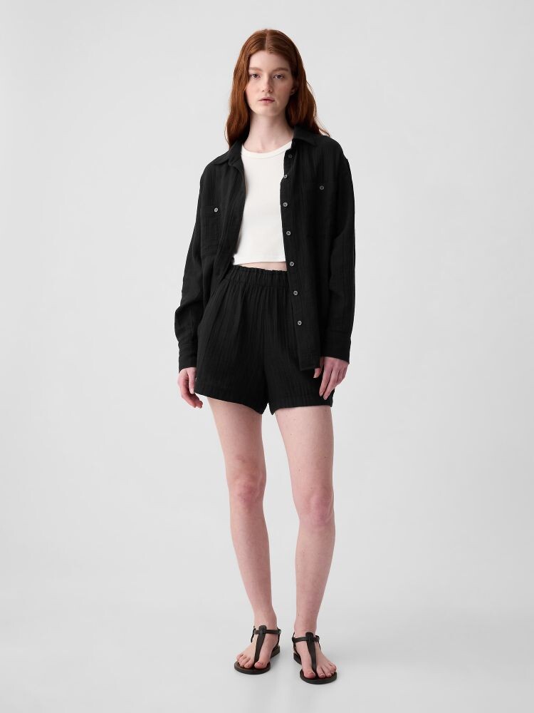 

Муслиновые шорты Gap, черный
