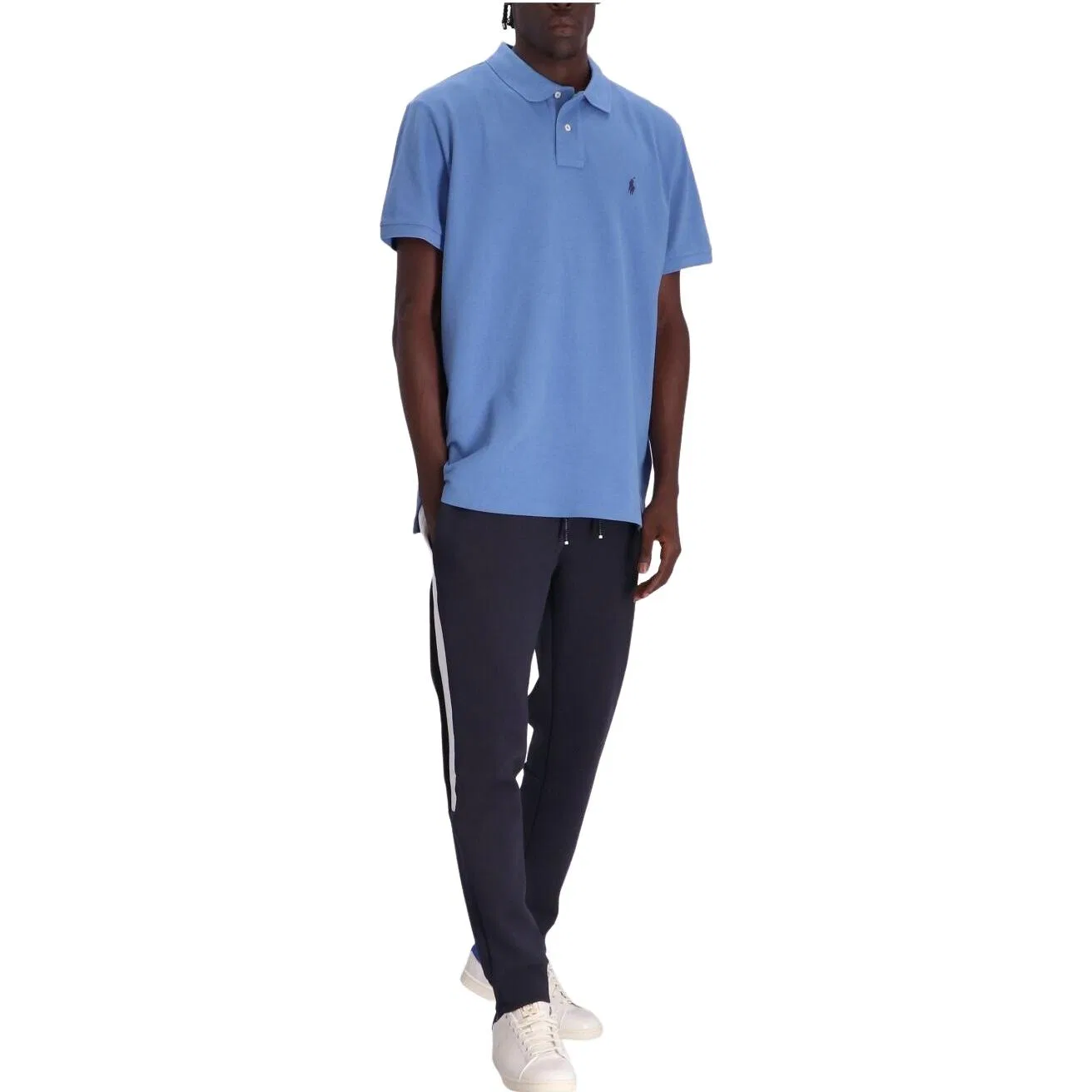Мужское поло Polo Ralph Lauren Custom Slim Fit, Blue — фото 2