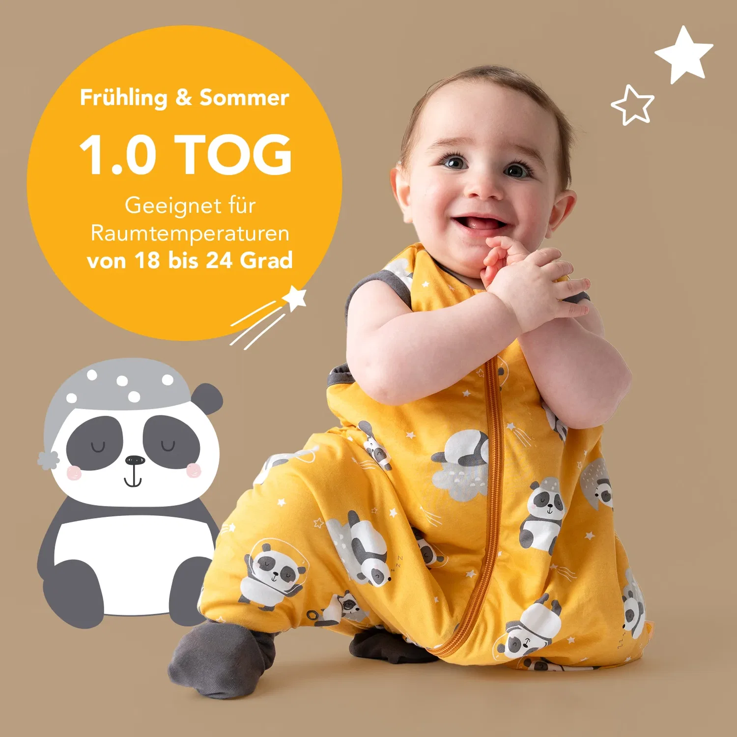 Спальный мешок с ножками и отворотами 1.0 TOG Schlummersack, золотой — фото 4