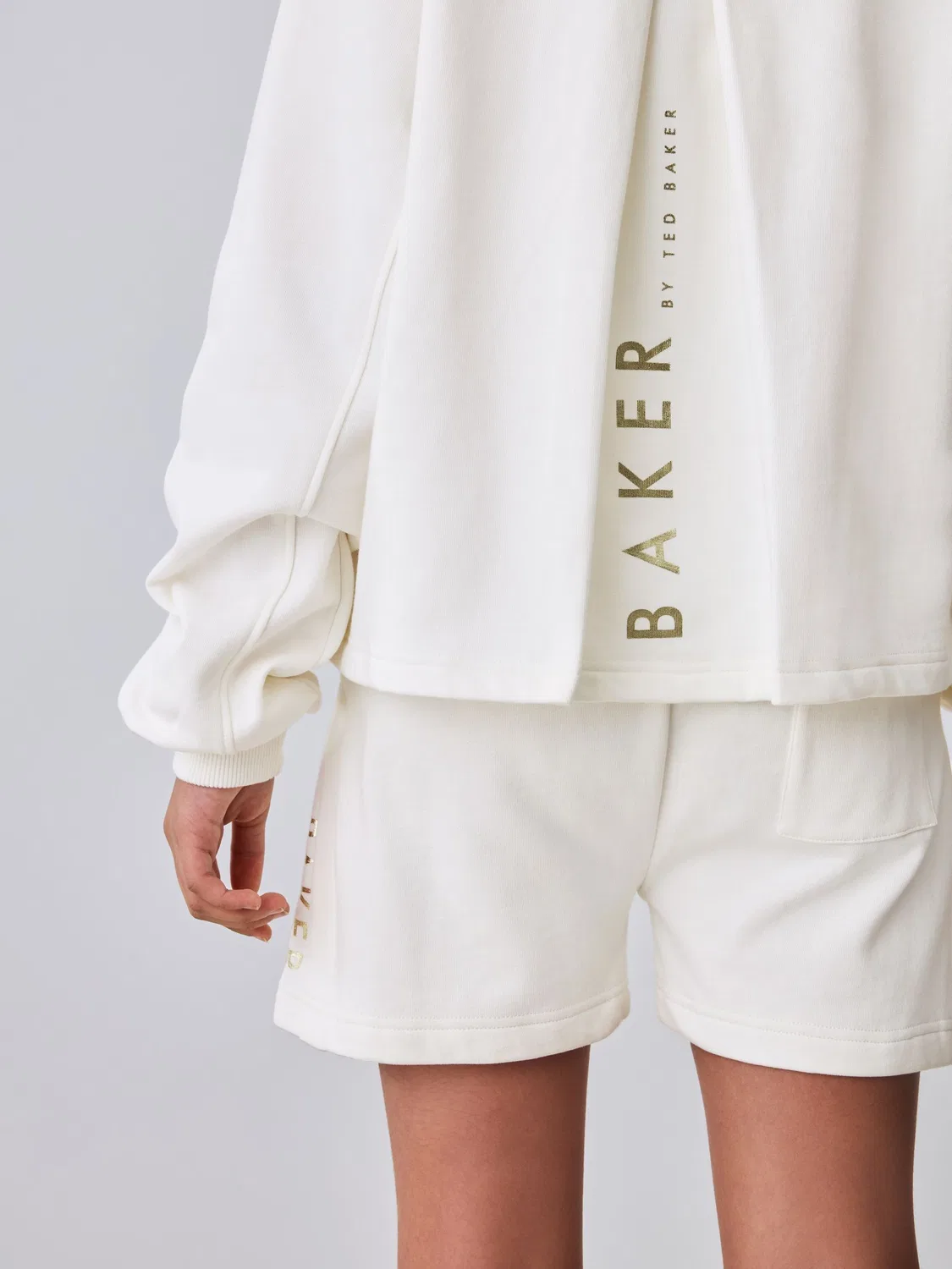 Худи оверсайз на молнии Baker by Ted Baker, кремовый — фото 4