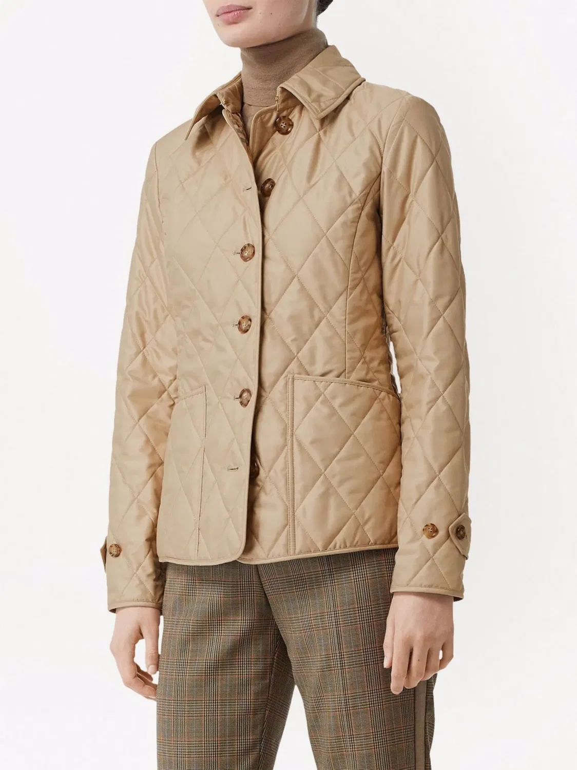 Куртка с ромбовидной стежкой Burberry, бежевый — фото 3