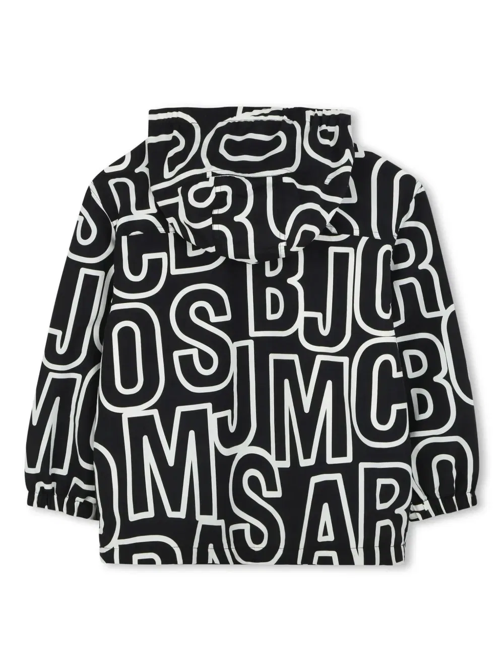 Ветровка с капюшоном Monogram Hooded Windbreaker Jacket Little Marc Jacobs, Black — фото 2
