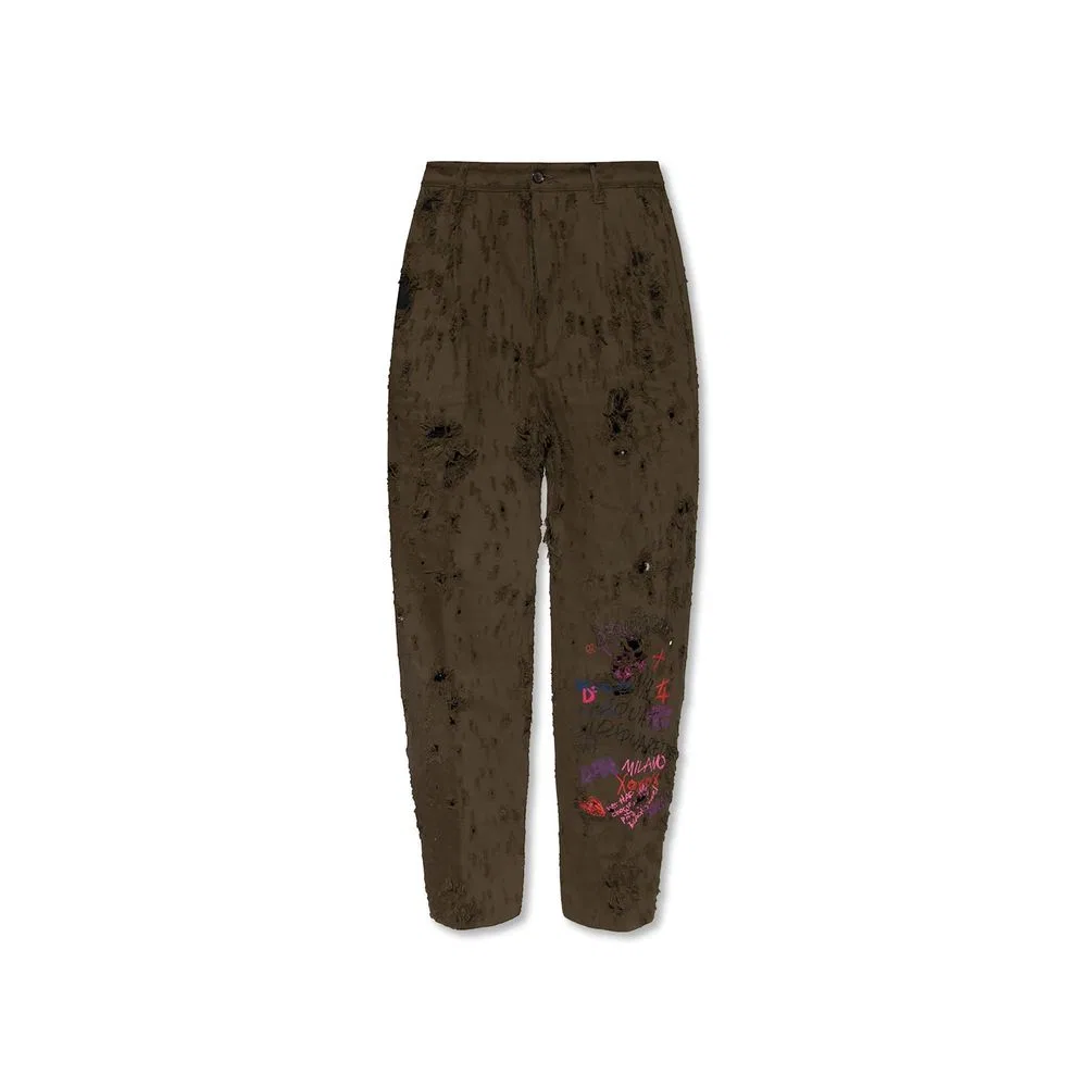 Мужские брюки с эффектом потертости Dsquared2, Bicolor