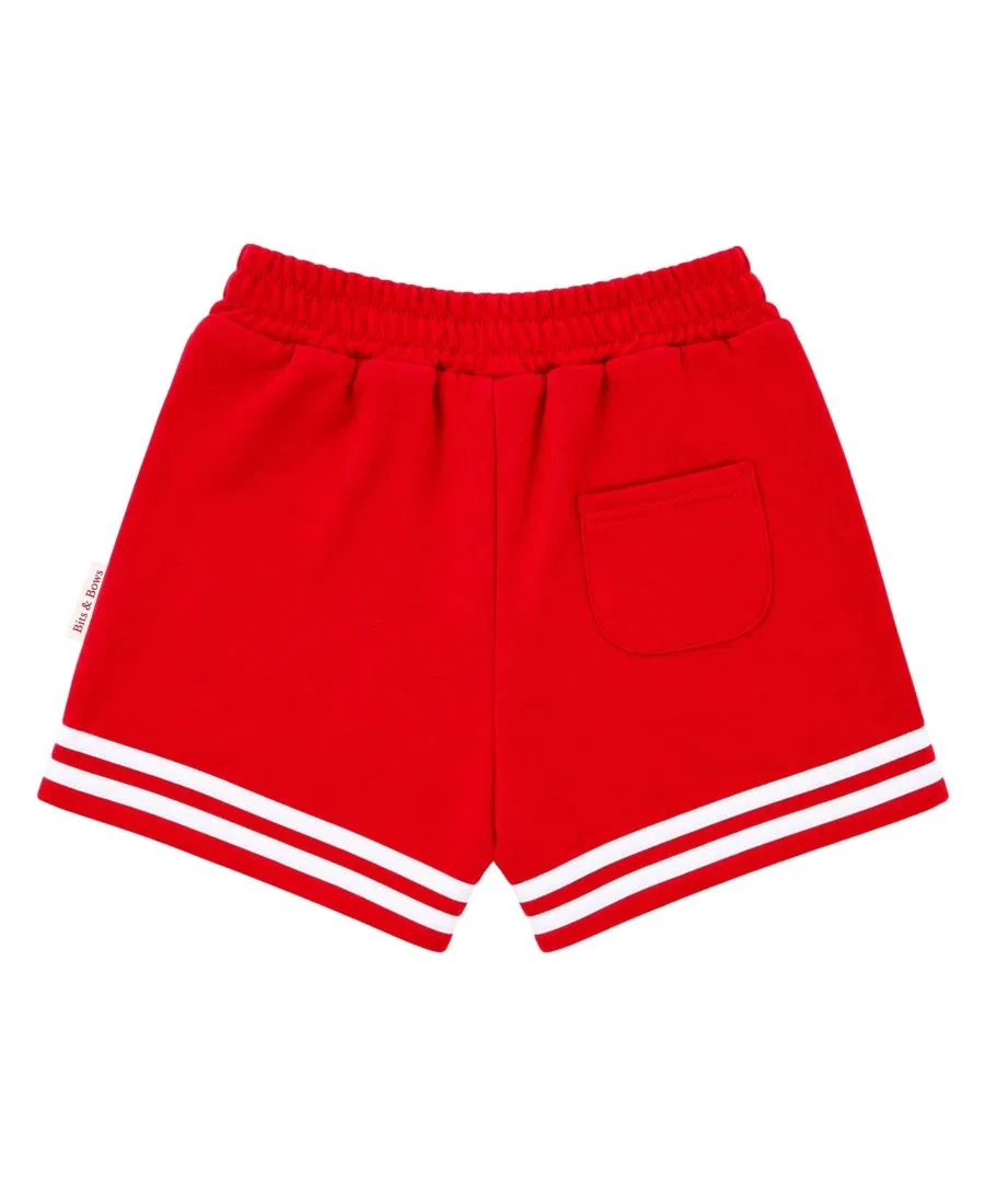 Шорты с полосками в стиле Varsity, модель Striped Varsity Shorts Bits & Bows, Red/White — фото 3