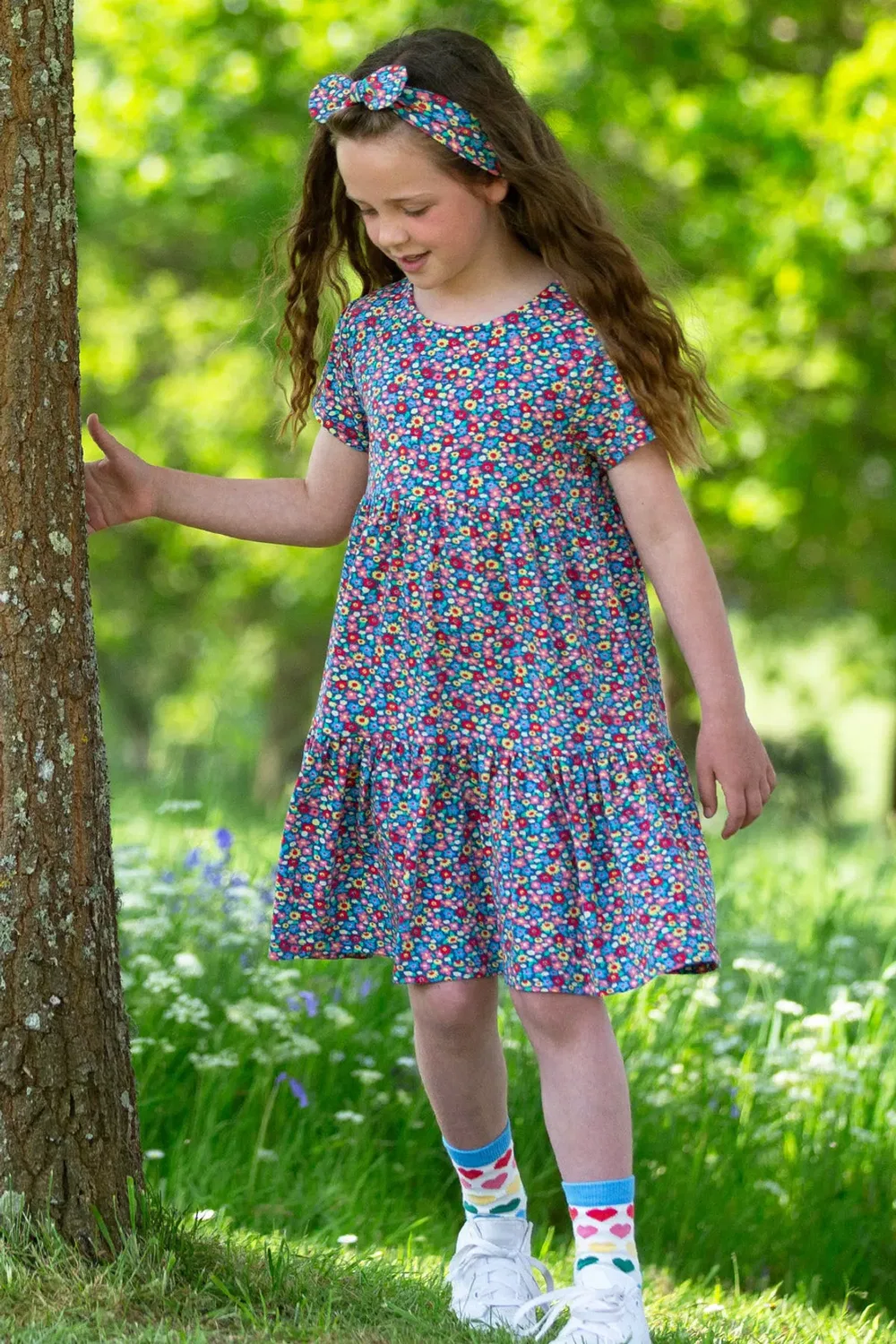 Детское платье с принтом Meadow ditsy dress Kite, Multi — фото 3