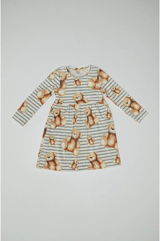 Детское платье для девочек с длинным рукавом Baby Slon Kids Clup, Gray