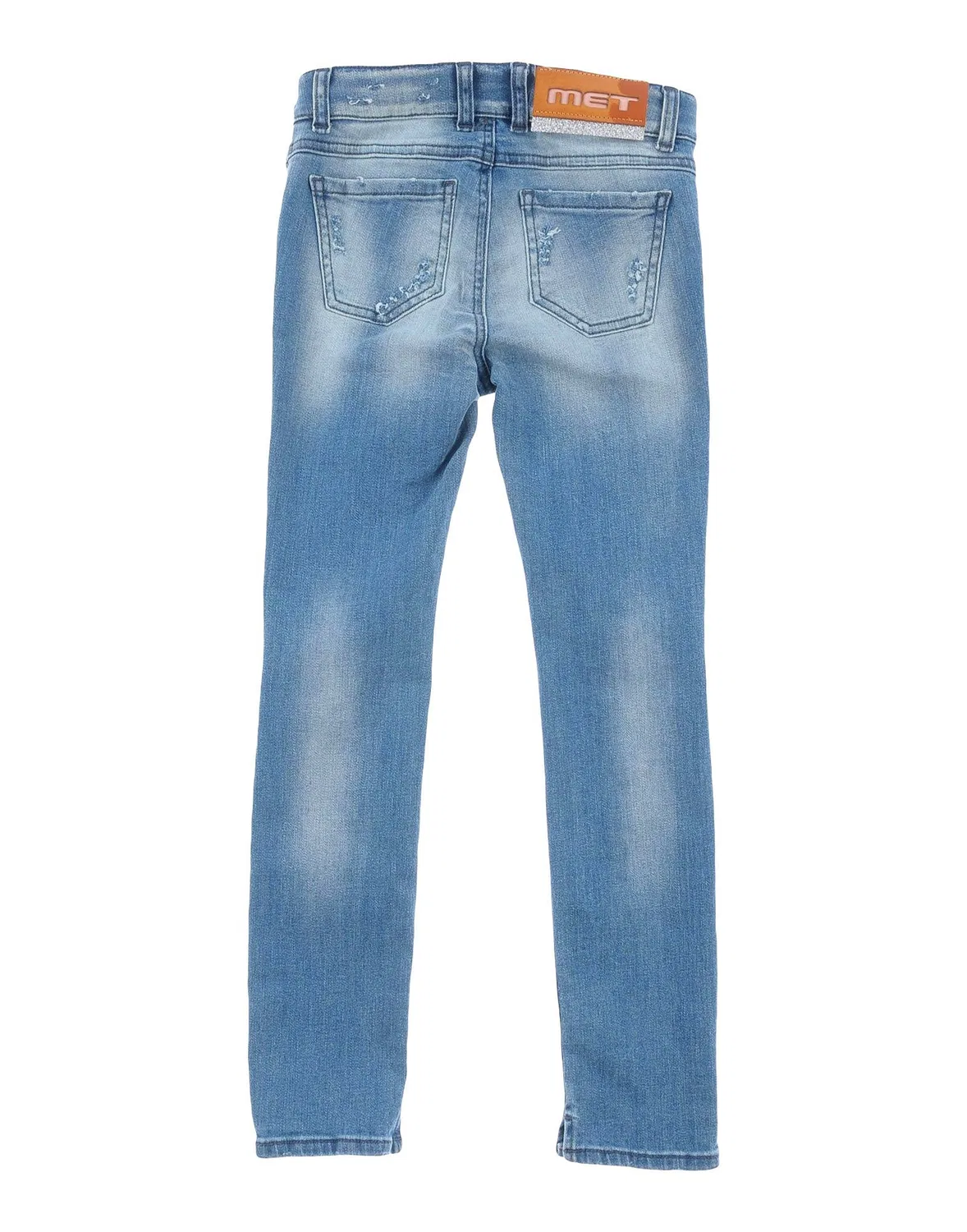 Детские джинсы для девочек с кружевом Met Jeans, синий — фото 2