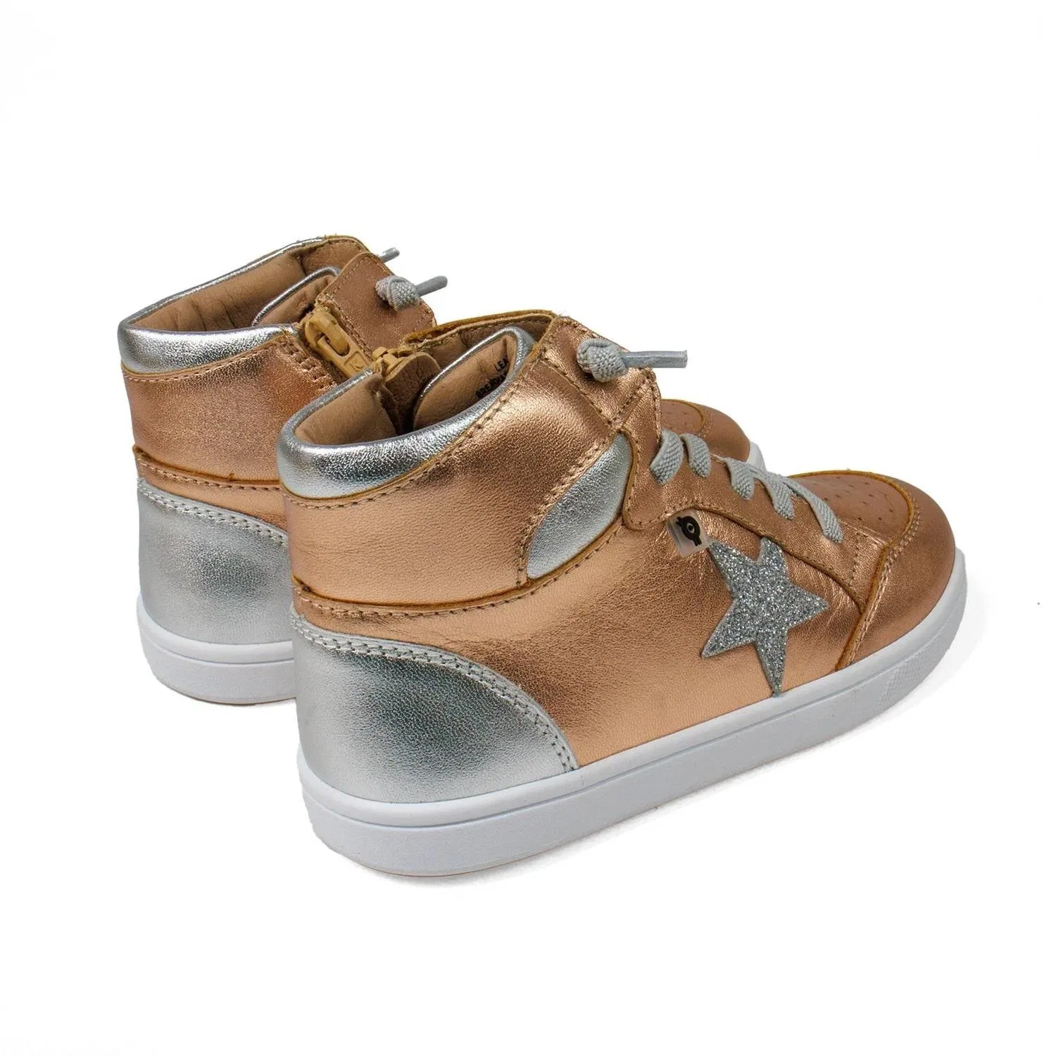Детские высокие кроссовки из натуральной кожи Starling Old Soles, Copper — фото 4