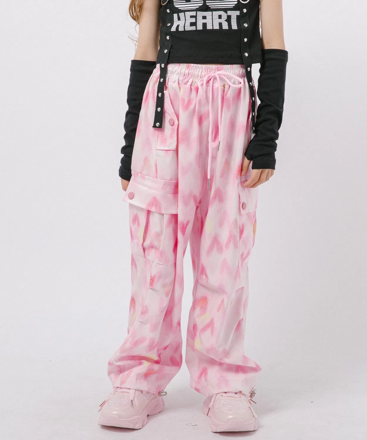 Детские карго-брюки с принтом Heart Print URBAN CHERRY, Pink