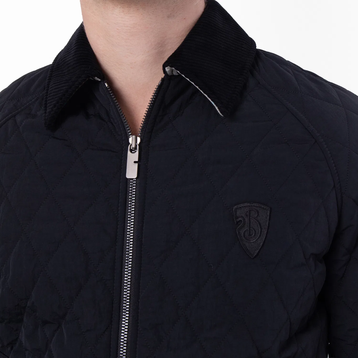 Куртка стеганая из водонепроницаемого нейлона Quilted Water-Repellent Nylon Jacket Burberry, Black/Snug Ip Check — фото 3