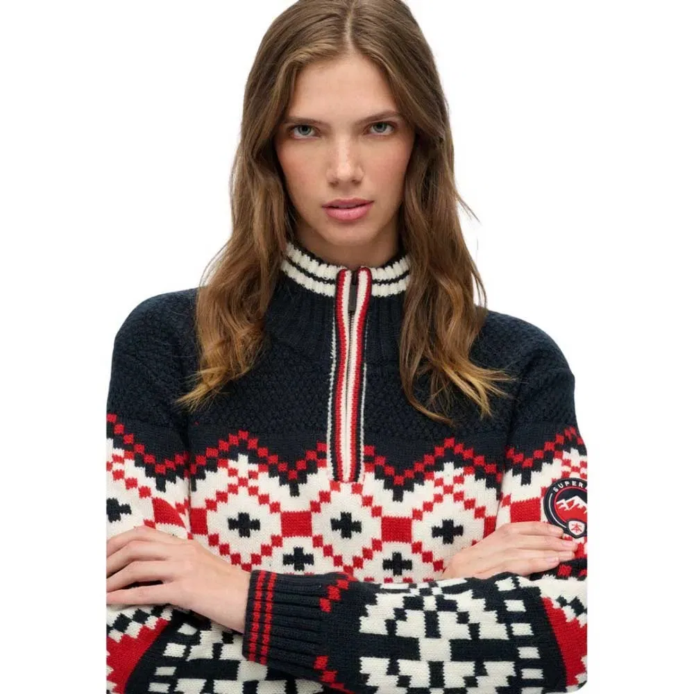 Свитер Intarsia half zip Superdry, мультиколор — фото 2