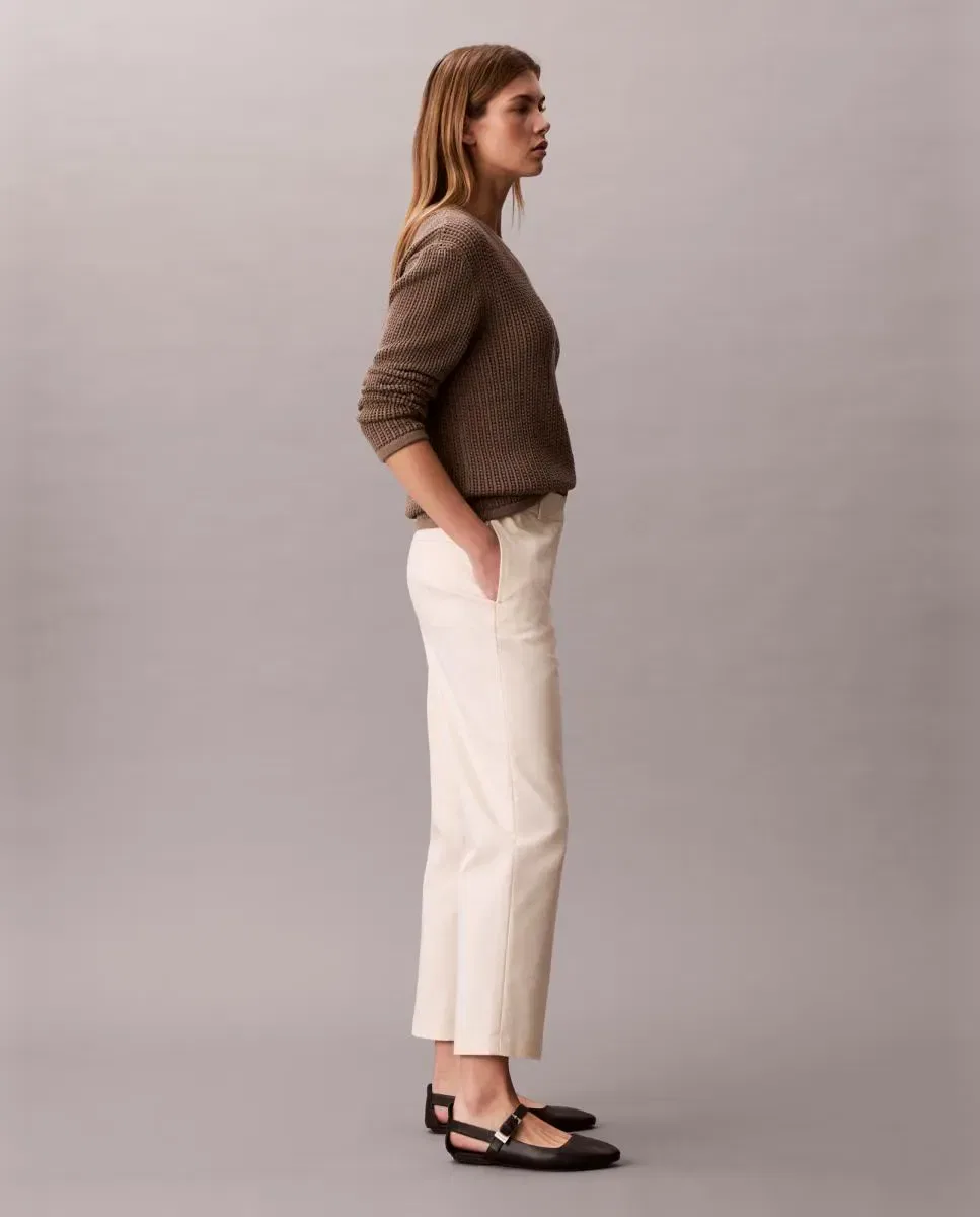 Женские прямые брюки чинос с эластаном Calvin Klein, Crema — фото 3