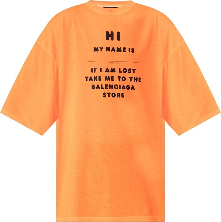 

Футболка Balenciaga Wide Fit T-Shirt 'Fluo Orange/Black', оранжевый