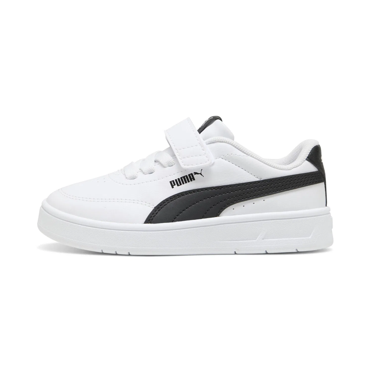 Детские кроссовки с закрытой пяткой Court Classic Clean Puma, Weiss Schwarz — фото 3