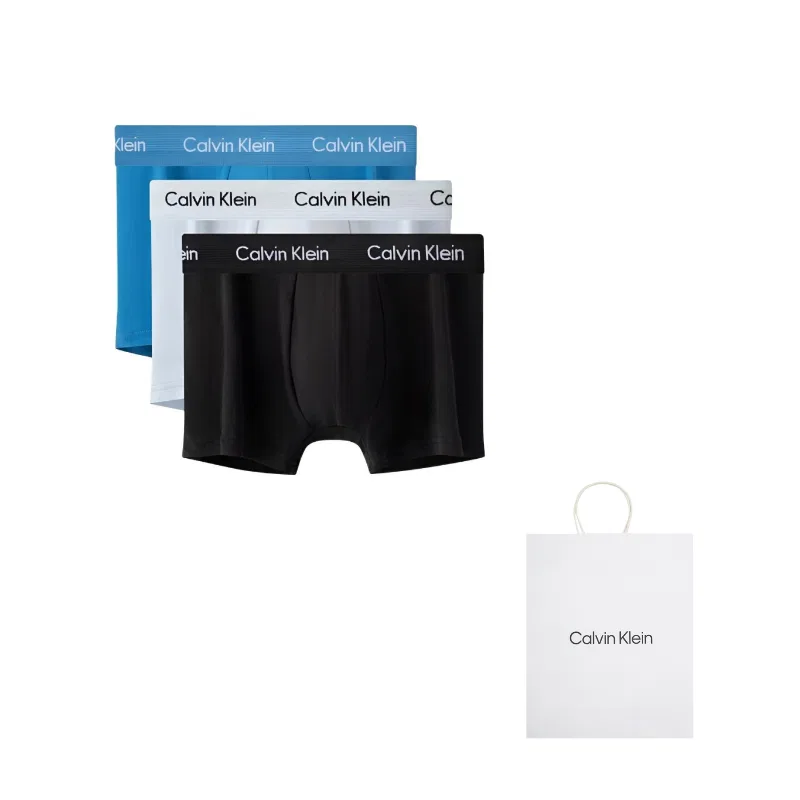 Мужские боксеры-шорты набор 3 штуки Calvin Klein, Space Black/Light Gray/Sky Blue