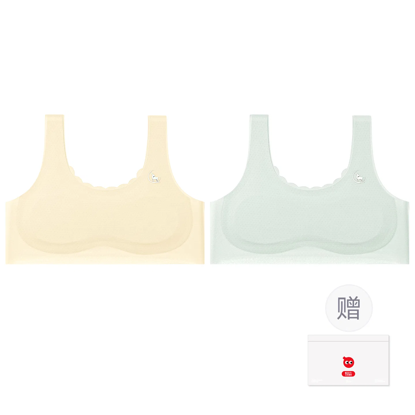 Детский топ для девочек без рукавов Red bean, 2 Pieces, Off-White And Light Blue