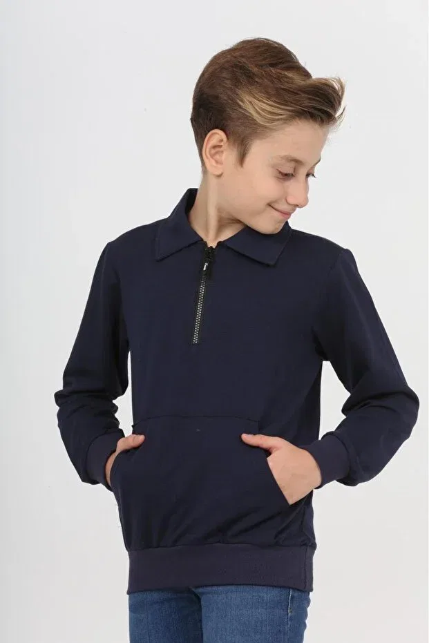 Детские свитшот с длинным рукавом Run Life, Navy Blue Original