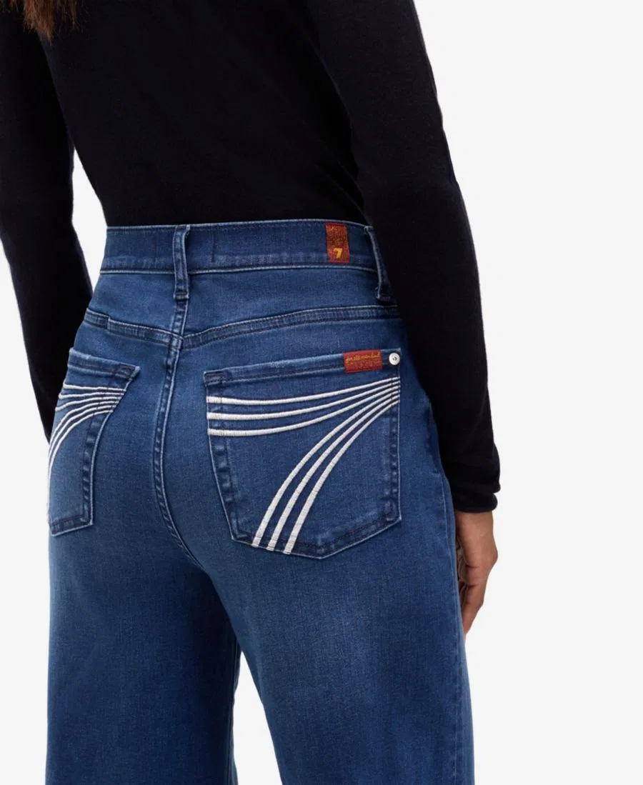 Джинсы с высокой посадкой и широкими штанинами, модель Slim Illusion 7 For All Mankind, Swim — фото 4