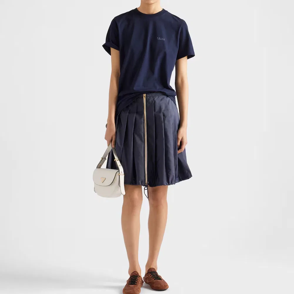 Женская футболка с коротким рукавом FW25 Regular T Shirt PRADA, Marine Blue — фото 3