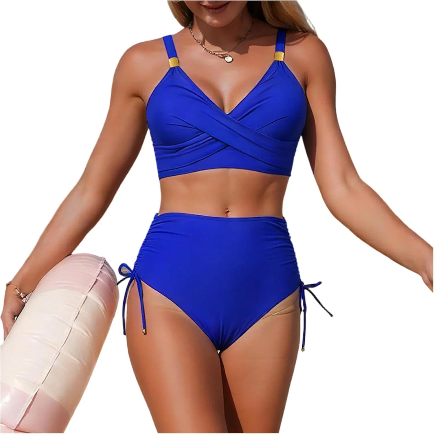 Женский купальный костюм с вырезами High Waisted, Royal Blue
