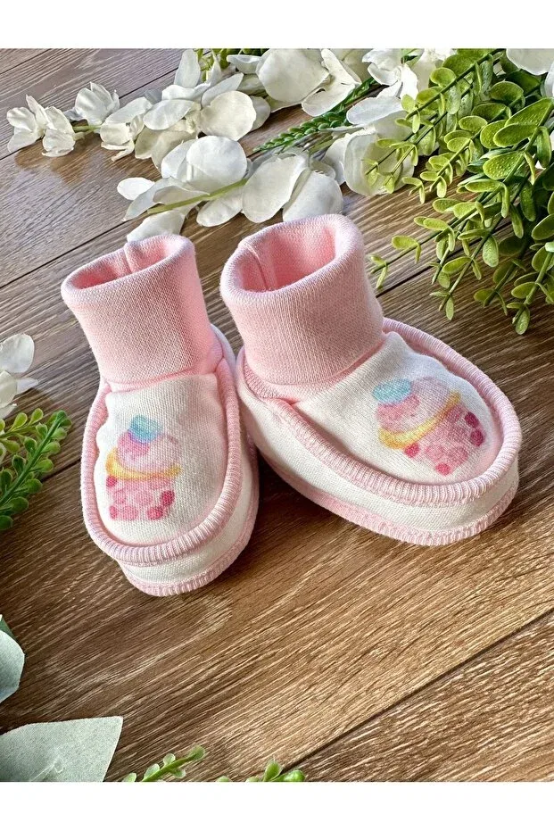 Детские пинетки для девочек хлопковые Organic Basics Renkli Puset, Pink