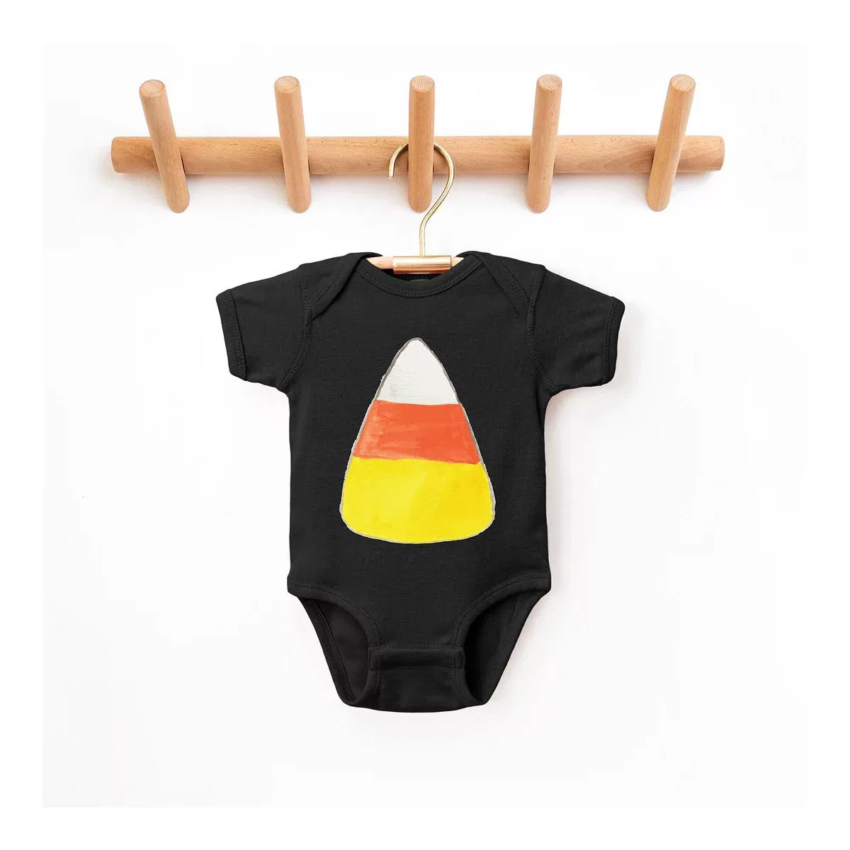 Детское боди с коротким рукавом Watercolor Candy Corn The Juniper Shop, Black