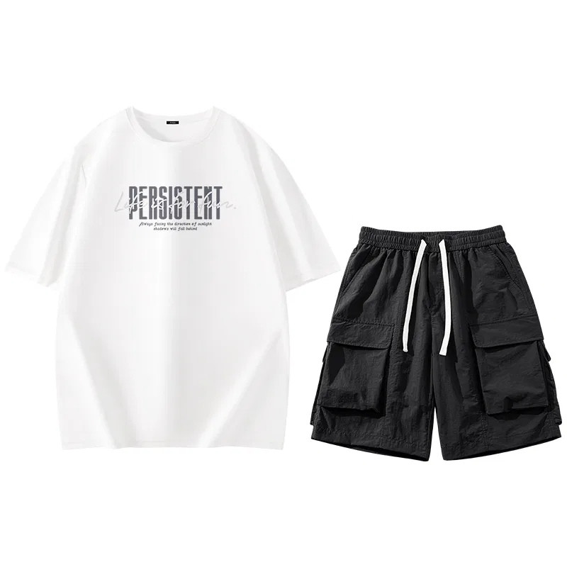 Детский комплект спортивной одежды из 2 предметов MINISO, White (Gray Persistence)+Black