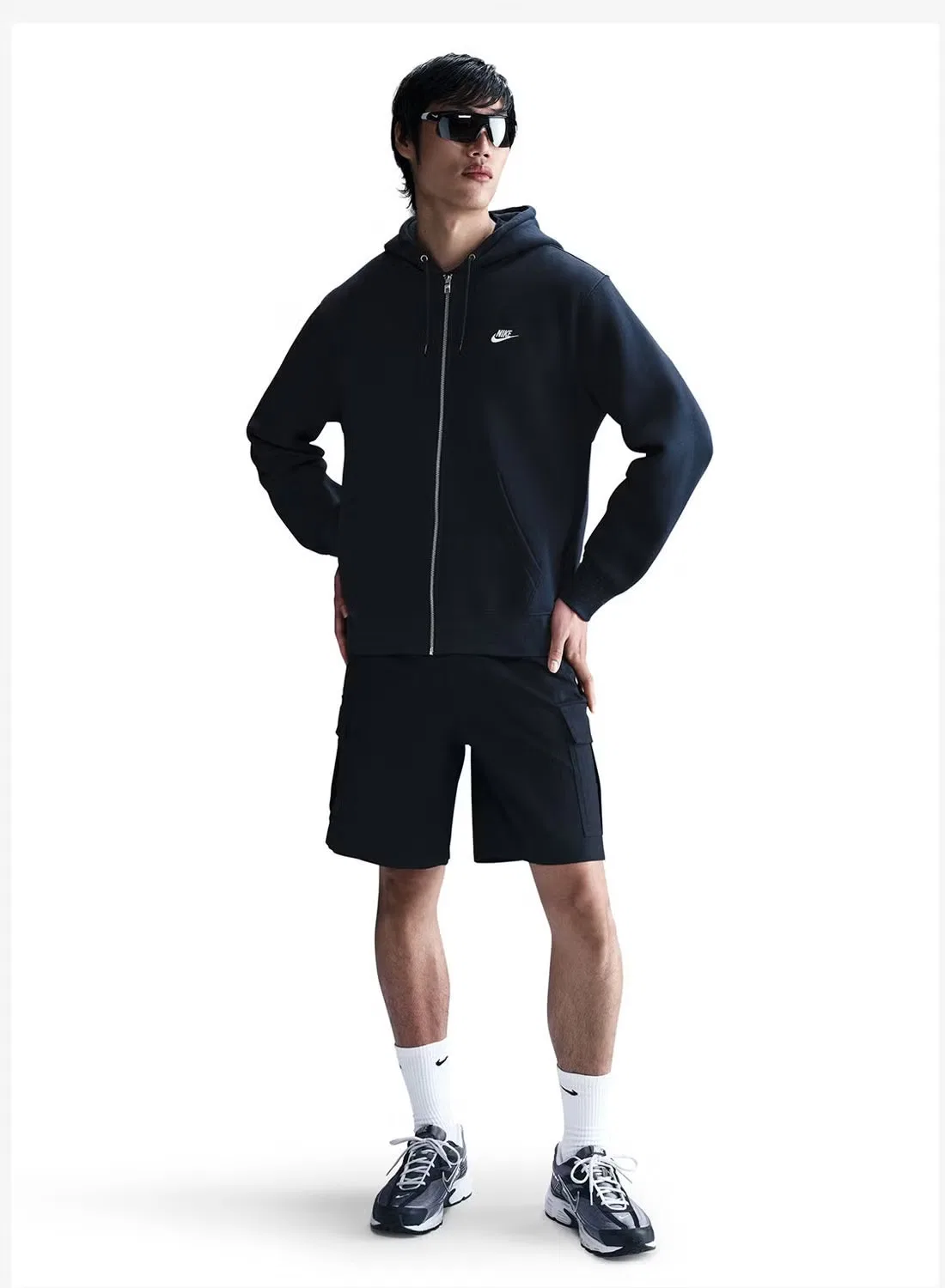 Худи на молнии с принтом Club Nike, обсидиановый — фото 4