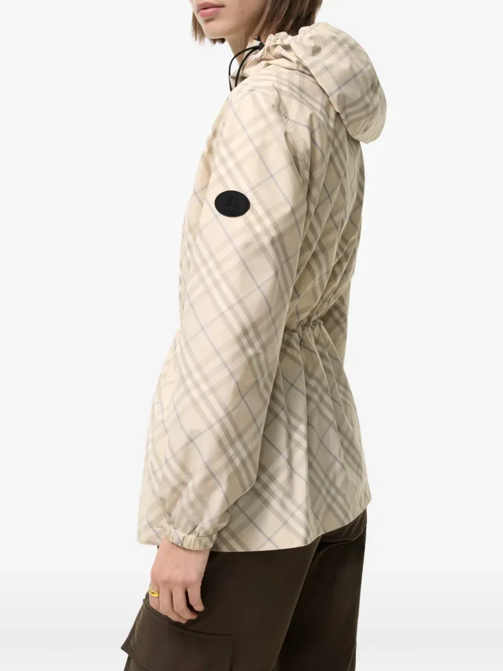 Легкая куртка в клетку Burberry, бежевый — фото 4