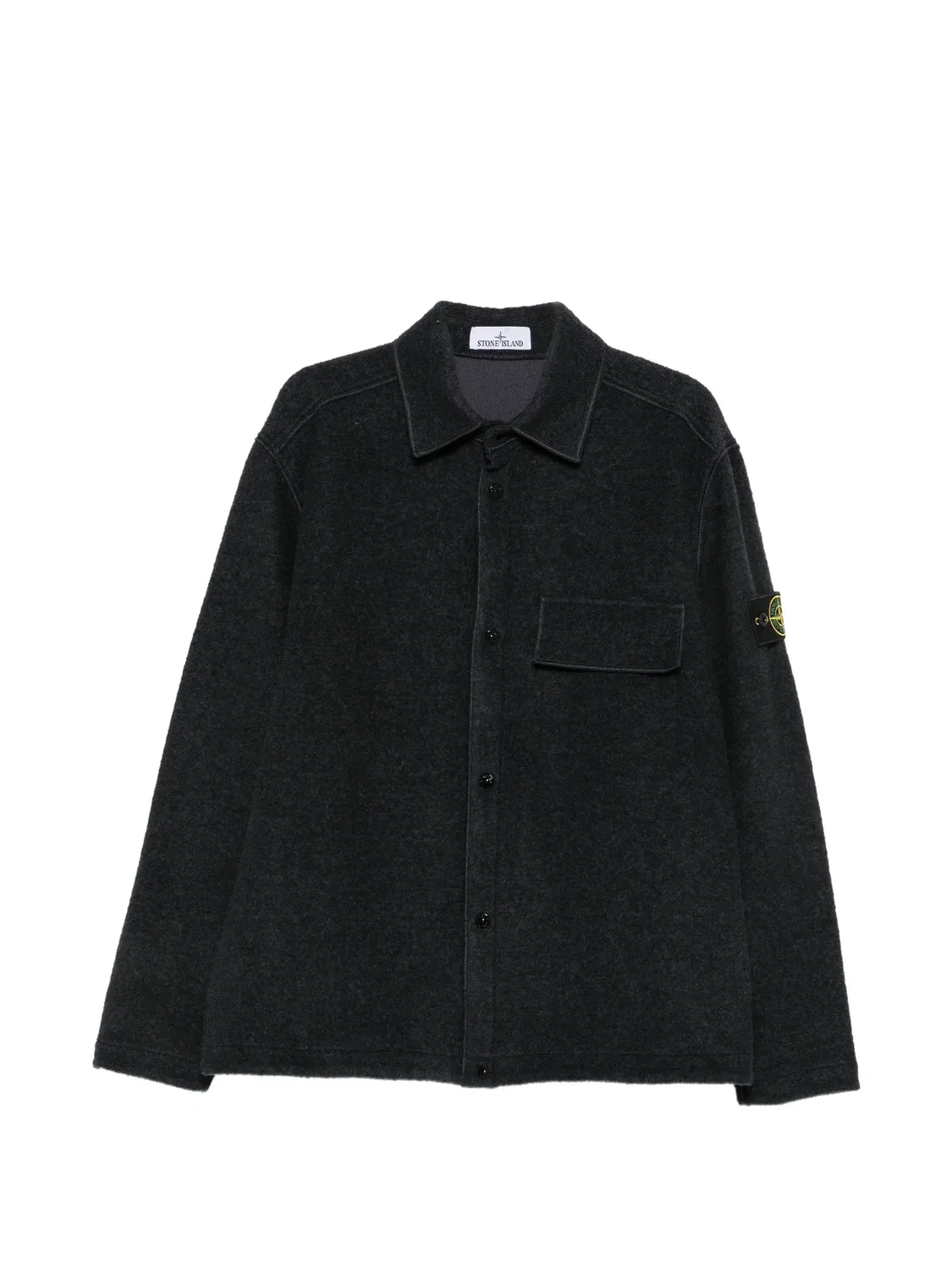 Куртка-рубашка с патчем-логотипом Stone Island, синий