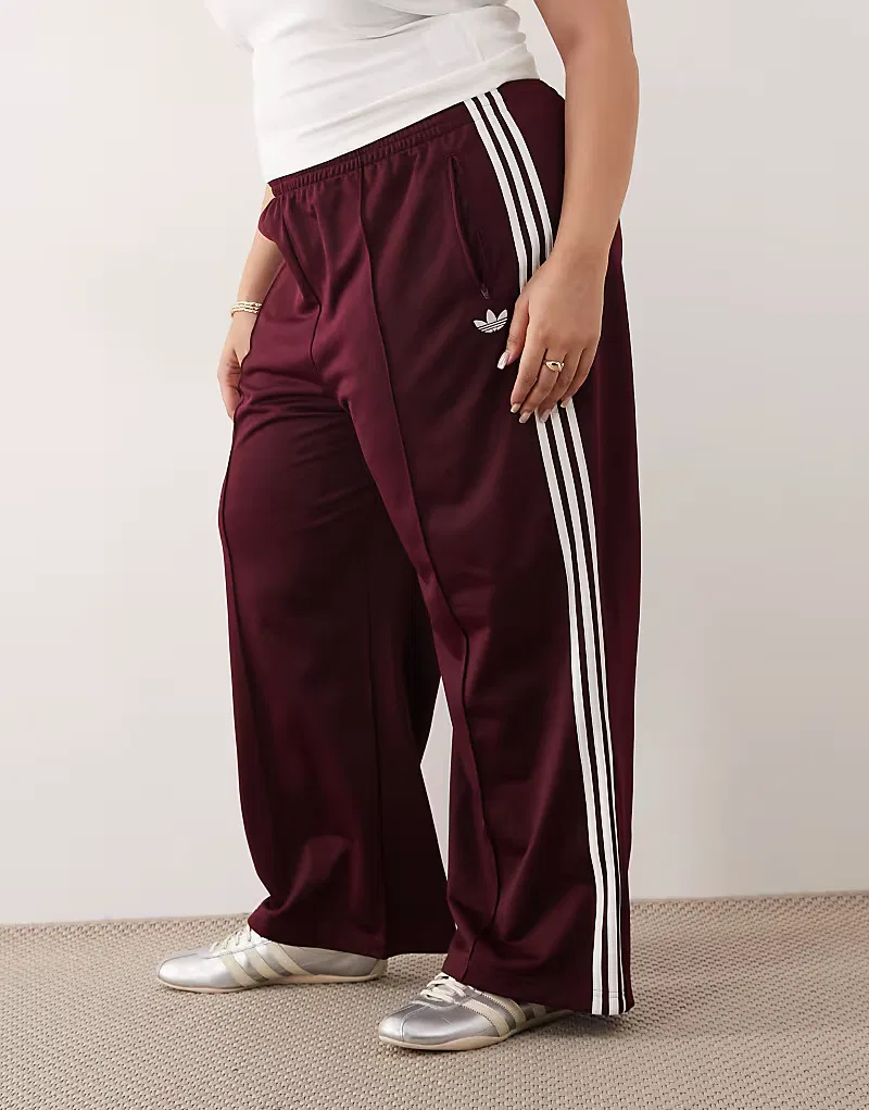 Свободные спортивные брюки Adidas Originals Plus Firebird, бордовый — фото 3