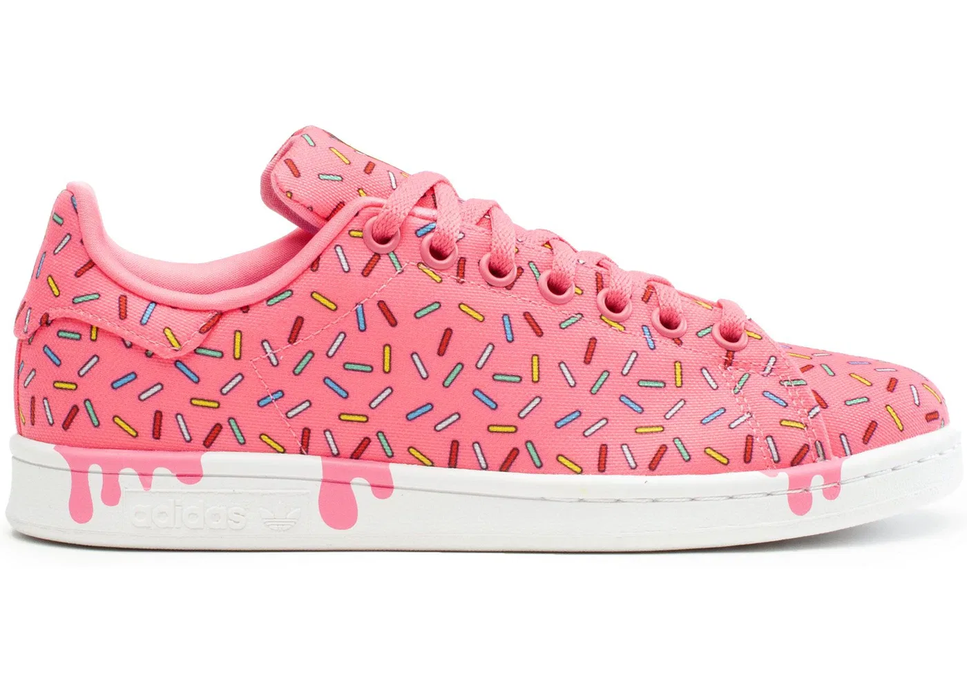 Детские кроссовки с принтом Stan Smith Adidas, Semi Solar Pink/Footwear White/Semi Solar Pink
