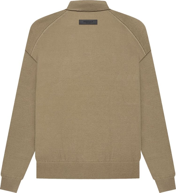 Лонгслив Fear of God Essentials Knit Long-Sleeve Polo 'Oak', зеленый — фото 3