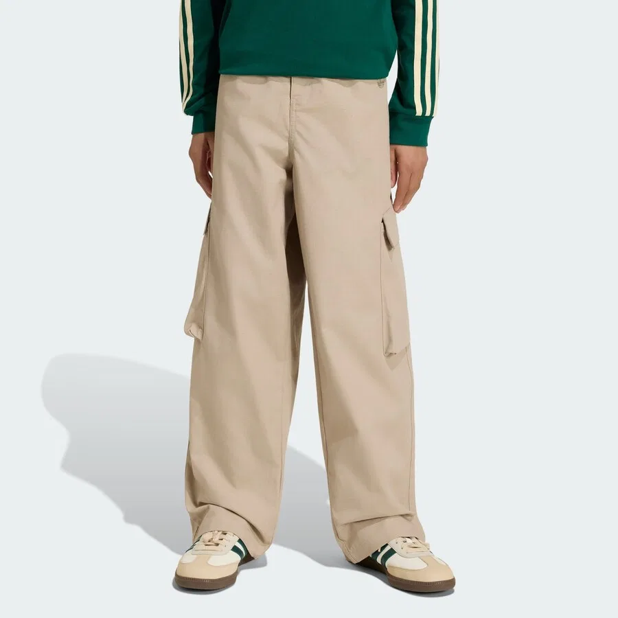 Брюки свободного кроя ADIDAS ORIGINALS бежевого цвета — фото 2