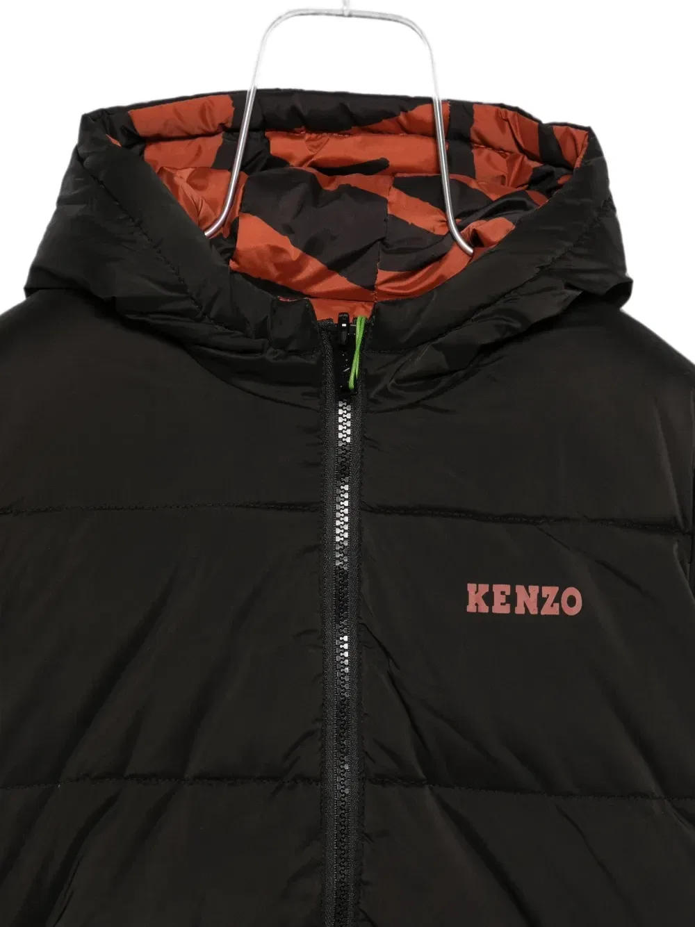 Пуховая куртка с капюшоном и принтом логотипа Kenzo Kids, черный — фото 3