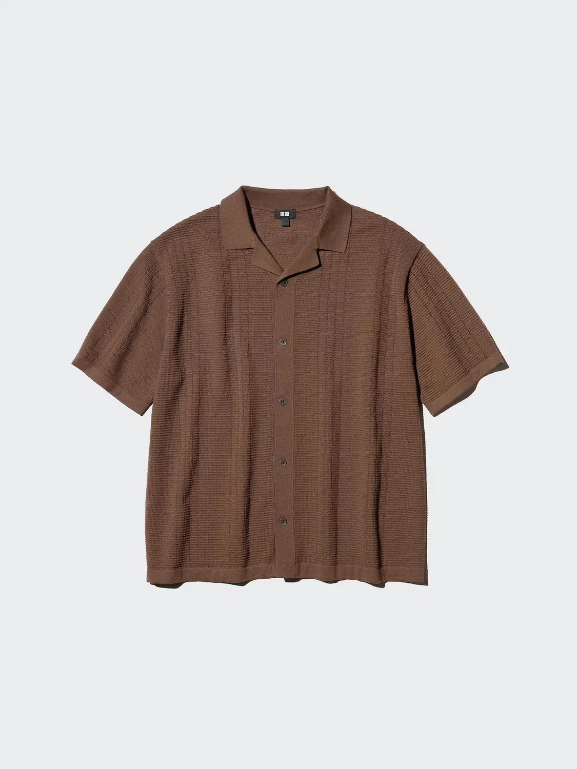 Рубашка вязаная Uniqlo, короткий рукав, стираемая, кремовый — фото 4
