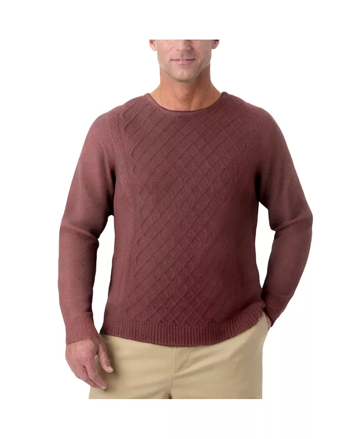 

Большой и высокий свитер с мягкой вязкой косой Kingsize, красный