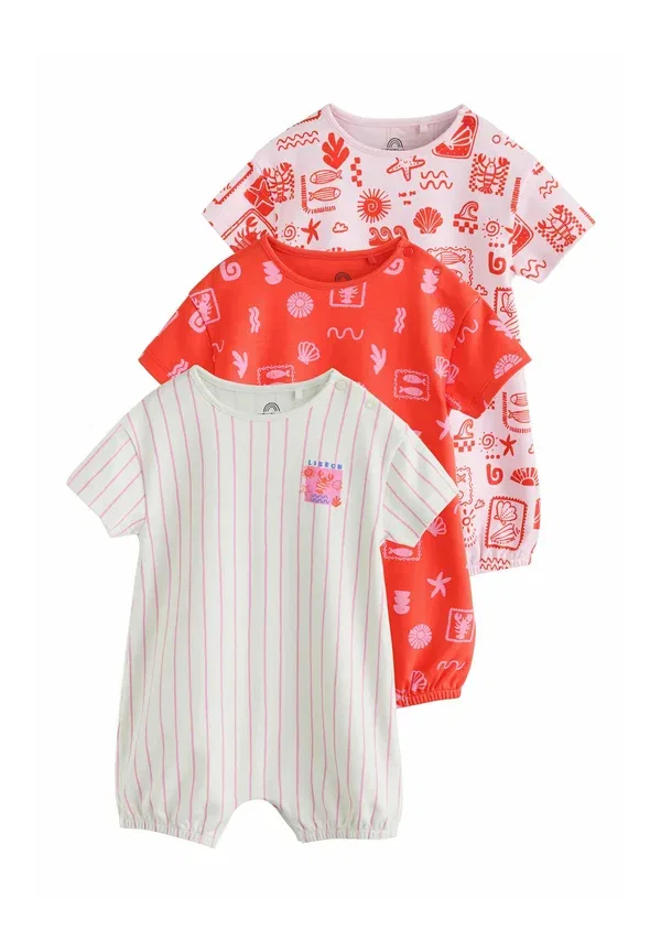 Боди-комплект из 3 штук, хлопок, Regular fit, Next, Pink and Red Lobster Printed, красный/розовый