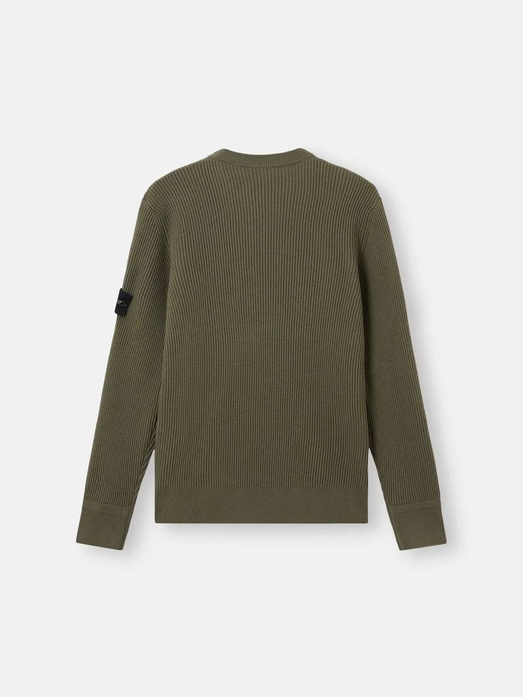Мужской вязаный свитер Stone Island Regular-fit Crewneck With Fine-ribbed Trims, военный зеленый — фото 4